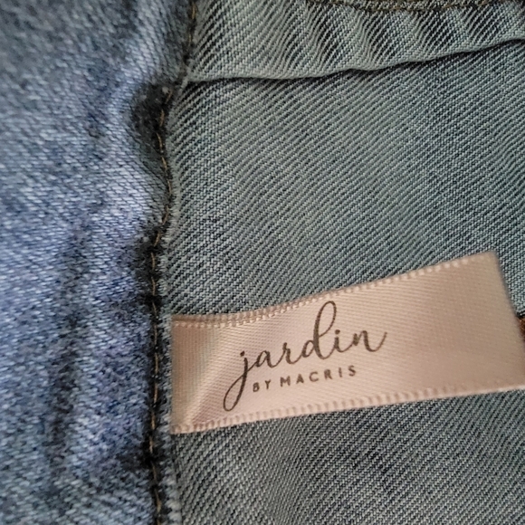 Jardin By Macris Women's Bell Bottom Raw Hem High-Rise Rock & Roll Jeans Size L - Picture 7 of 10